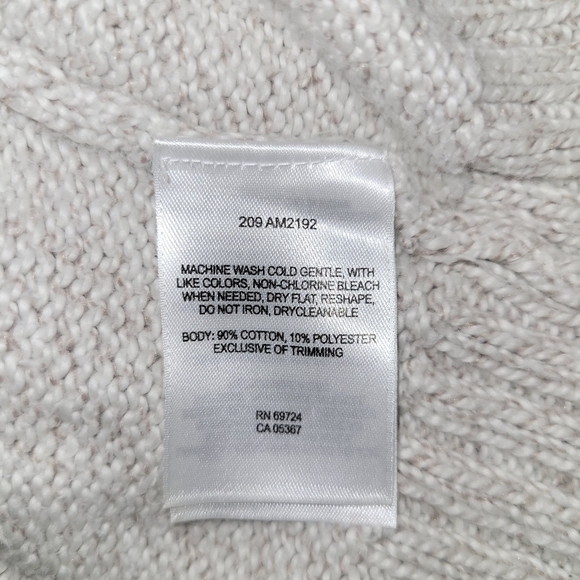 Cloumbia* 1/4 Zip* Cotton Blend Sweater* Oatmeal with Brown Trim* Sz L - Picture 7 of 7